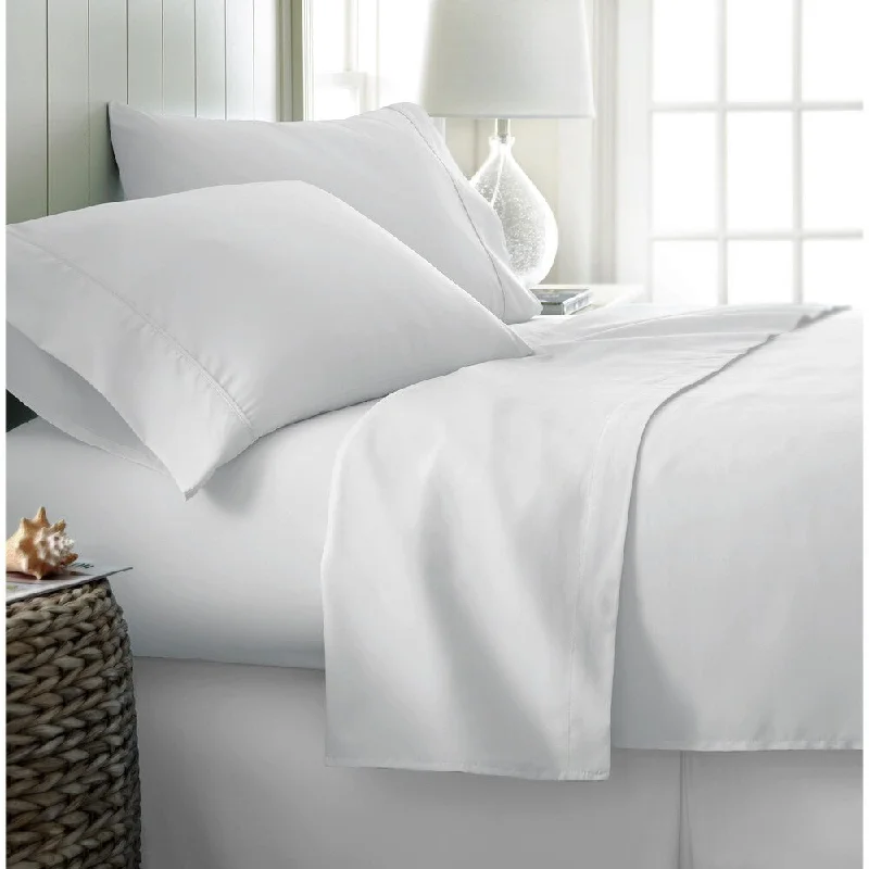 Portland Place 400TC Cotton White Dbl-Full Solid Sheet Set