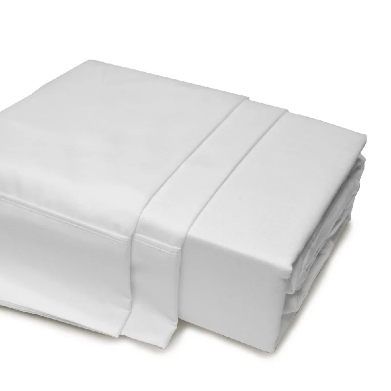 Portland Place 500TC Liquid Cotton White Queen Solid Sheet Set