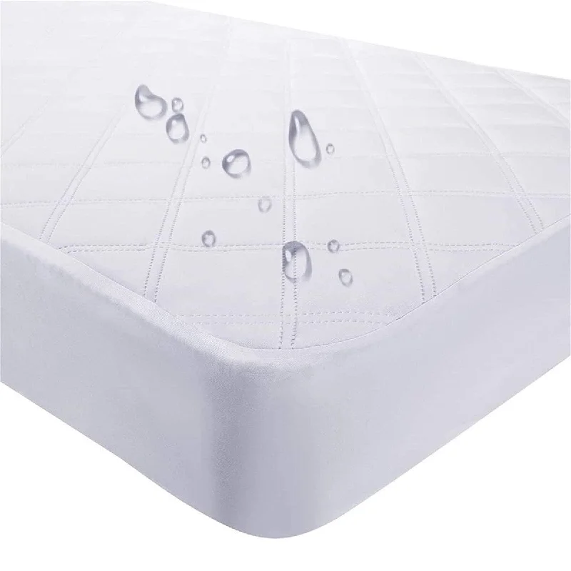 Waterproof Fitted Crib Mattress Pad and Toddler Protective Baby - White